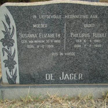 JAGER Phillipus Rudolf, de 1863-1950 &amp; Susanna Elizabeth VAN NIEKERK 1866-1901