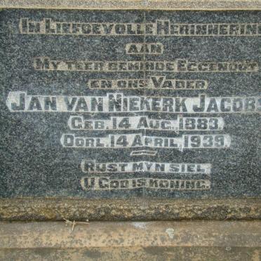 JACOBSZ Jan van Niekerk 1883-1939