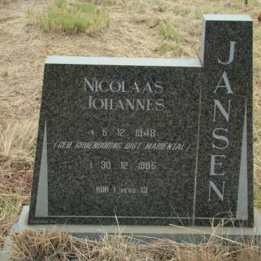 JANSEN Nicolaas Johannes 1948-1985