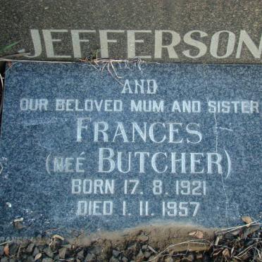 JEFFERSON Tom 1920-1955 &amp; Frances BUTCHER 1921-1957 