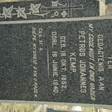 KEMP Petrus Johannes 1862-1940
