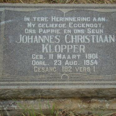 KLOPPER Johannes Christiaan 1901-1954
