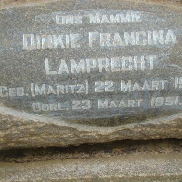 LAMPRECHT Dirkie Francina nee MARITZ 1919-1951