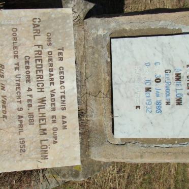 LONN Carl Friederich Wilhelm 1881-1952 &amp; Annie RUDOLPH 1886-1932