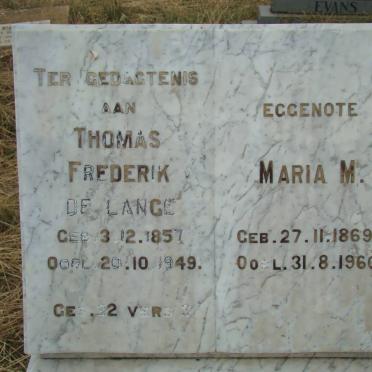 LANGE Thomas Frederik, de 1857-1949 &amp; Maria M. 1869-1960