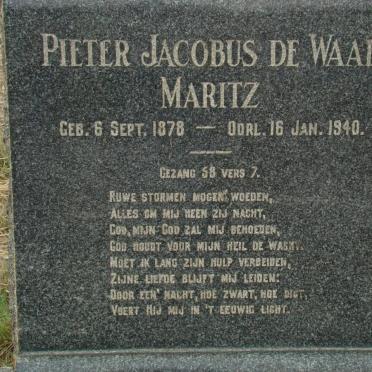 MARITZ Pieter Jacobus de Waal 1878-1940