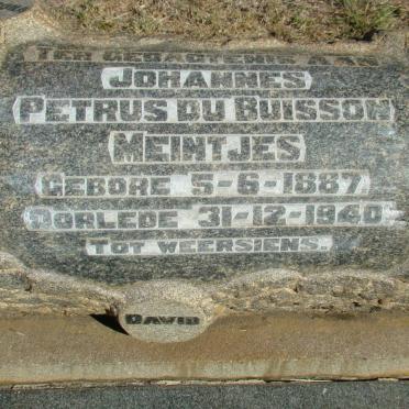 MEINTJES Johannes Petrus du Buisson 1887-1940