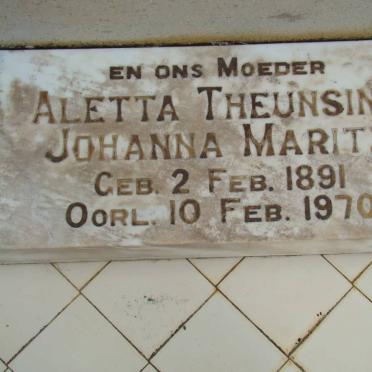 MARITZ Gerhardus Marthinus S. 1883-1948 &amp; Aletta Theunsina Johanna 1891-1970 