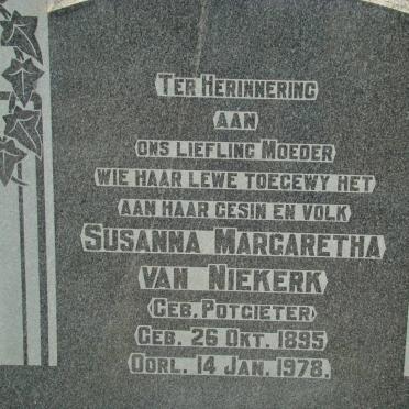 NIEKERK Susanna Margaretha, van nee POTGIETER 1895-1978