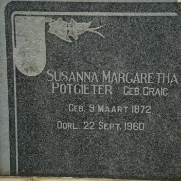 POTGIETER Susanna Margaretha nee CRAIG 1872-1960
