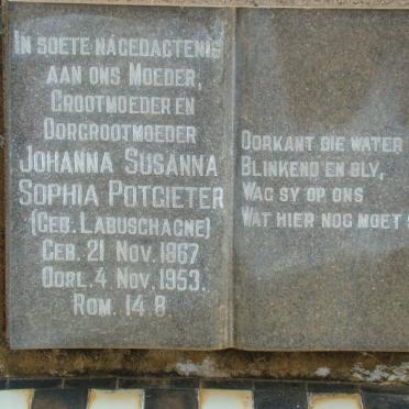 POTGIETER Johanna Susanna Sophia nee LABUSCHAGNE 1867-1953