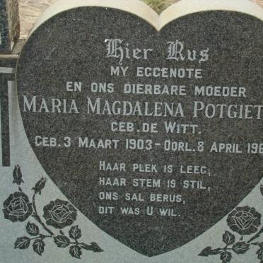 POTGIETER Maria Magdalena nee DE WITT 1903-1962