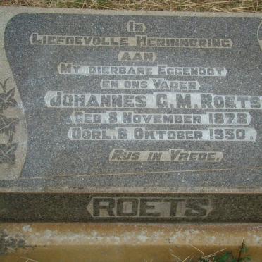 ROETS Johannes G.M. 1878-1950