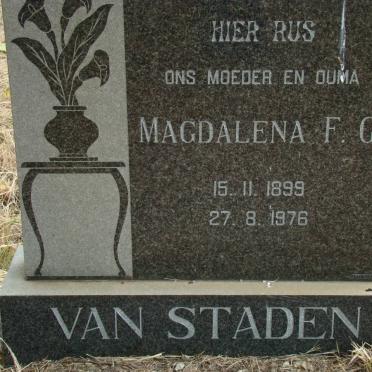 STADEN Magdalena F.G., van 1899-1976