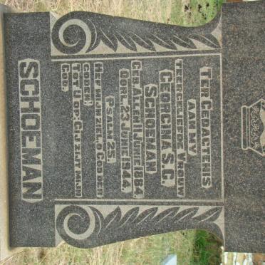 SCHOEMAN Georgina S.C. nee ALLEN 1884-1944
