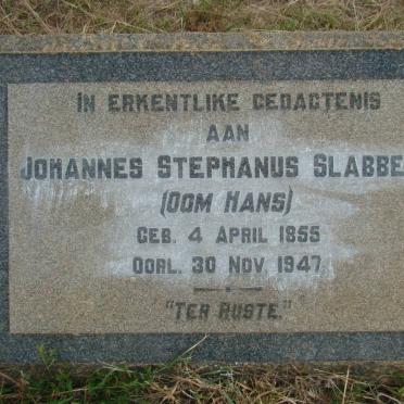 SLABBERT Johannes Stephanus 1855-1947