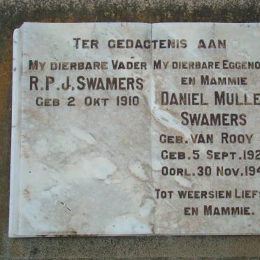 SWAMERS R.P.J. 1910- &amp;  Daniel Muller VAN ROOYEN 1924-1948