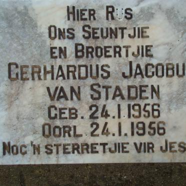 STADEN Gerhardus Jacobus, van 1956-1956