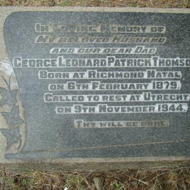 THOMSON George Leonard Patrick 1879-1944