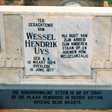 UYS Wessel Hendrik 1824-1877 &amp; Maria Petronella NEL 1834-1927 