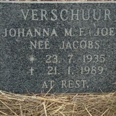 VERSCHUUR Johanna M.F. nee JACOBS 1935-1989