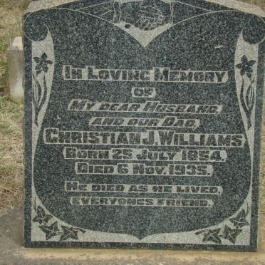 WILLIAMS Christian J. 1854-1935