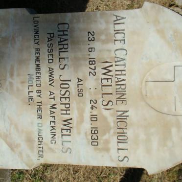 WELLS Charles Joseph &amp; Alice Catherine NICHOLLS 1872-1930