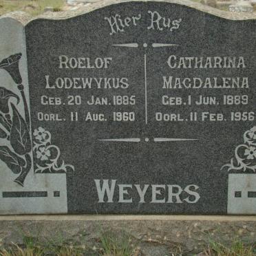 WEYERS Roelof Lodewykus 1885-1960 &amp; Catharina Magdalena 1889-1956