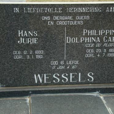 WESSELS Hans Jurie 1883-1961 &amp; Philippina Dolphina Carolina DU PLOOY 1881-1980