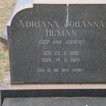 HUMAN Adriana Johanna nee VAN VUUREN 1898-1984