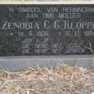 KLOPPER Zenobia C.G. 1906-1984