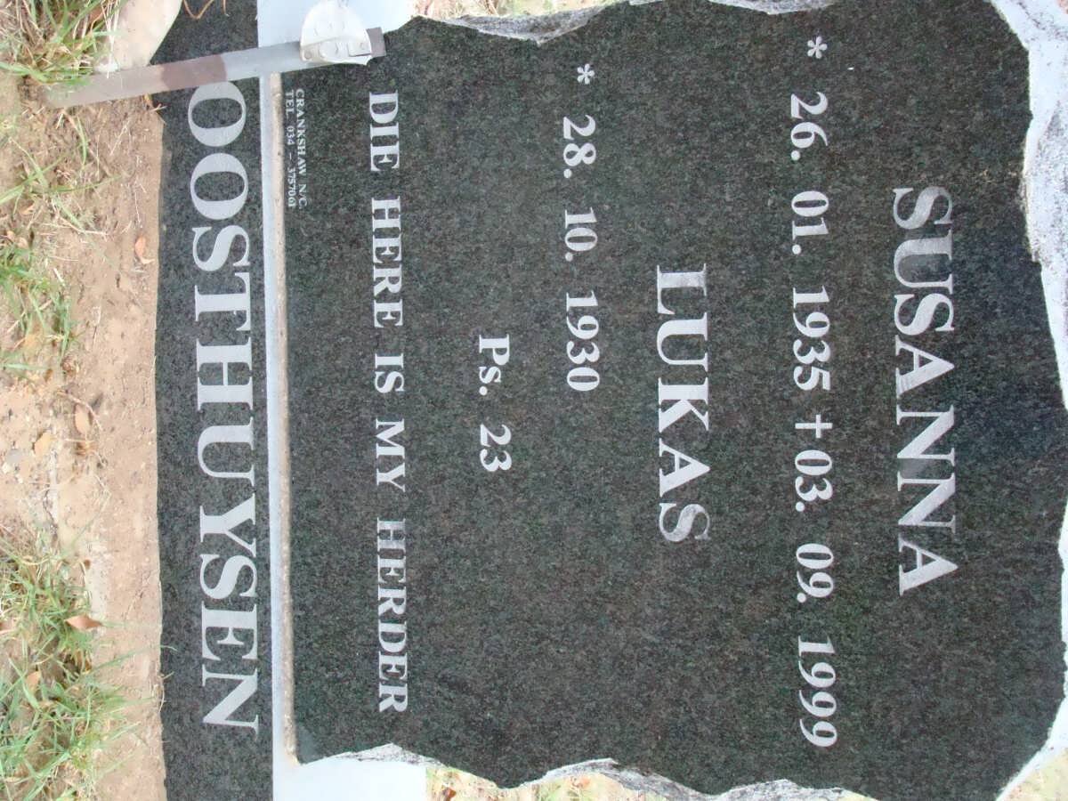 OOSTHUYSEN Lukas 1930- &amp; Susanna 1935-1999