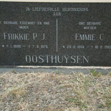 OOSTHUYSEN Frikkie P.J. 1898-1975 &amp; Emmie C. 1904-1989