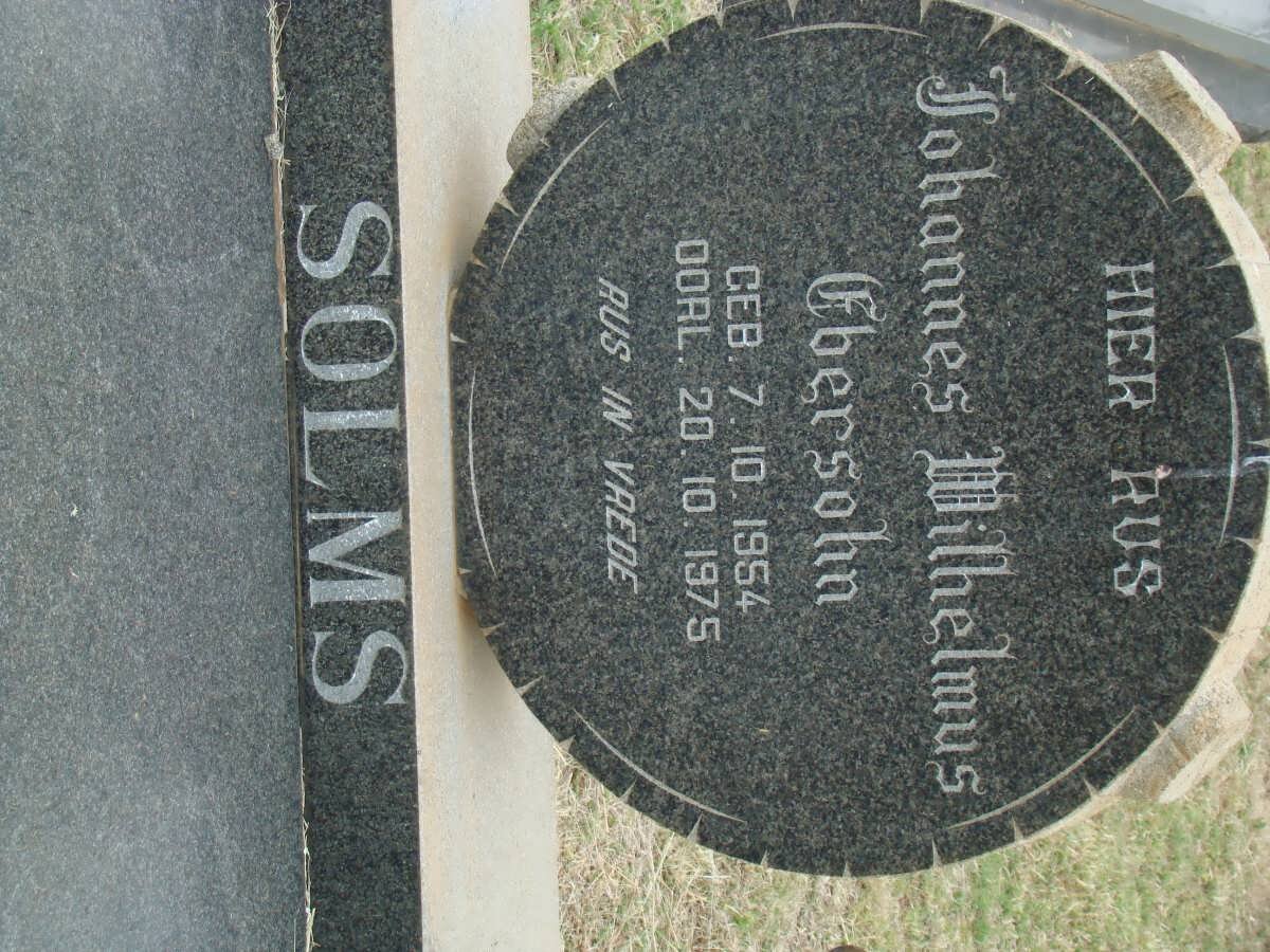 SOLMS Johannes Wilhelmus Ebersohn 1954-1975