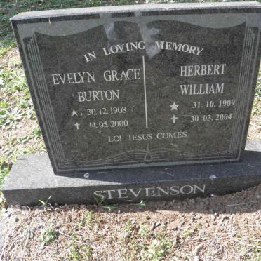 STEVENSON Herbert William 1909-2004 &amp; Evelyn Grace Burton 1908-2000