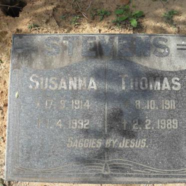 STEVENS Thomas 1911-1989 &amp; Susanna 1914-1992