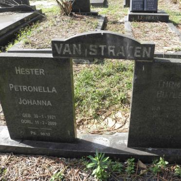 STRATEN Thomas Butler, van 1917-1993 &amp; Hester Petronella Johanna 1921-2009