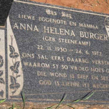 BURGER Anna Helena nee STEENKAMP 1930-1972