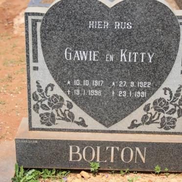 BOLTON Gawie 1917-1996 &amp; Kitty 1922-1991