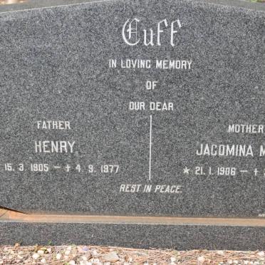 CUFF Henry 1905-1977 &amp; Jacomina Maria 1906-1977