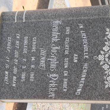 DEKKER Hendrik Josefus 1962-1985