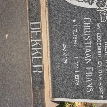 DEKKER Christiaan Frans 1890-1978