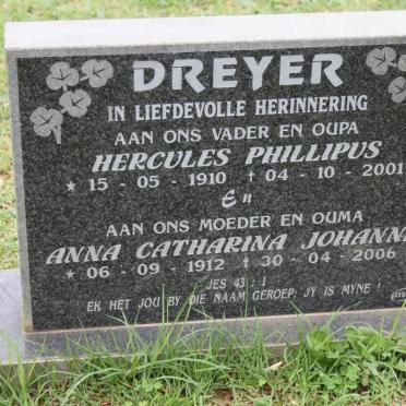 DREYER Hercules Phillipus 1910-2001 &amp; Anna Catharina Johanna 1912-2006
