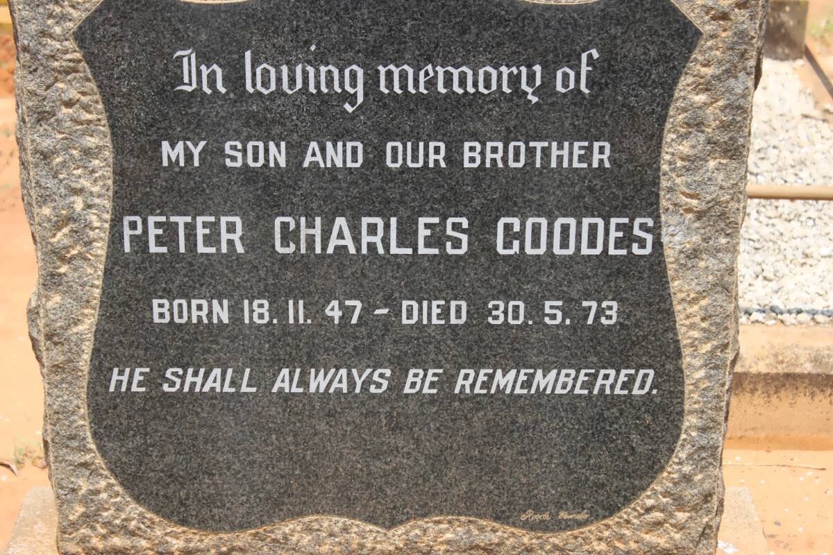 GOODES Peter Charles 1947-1973