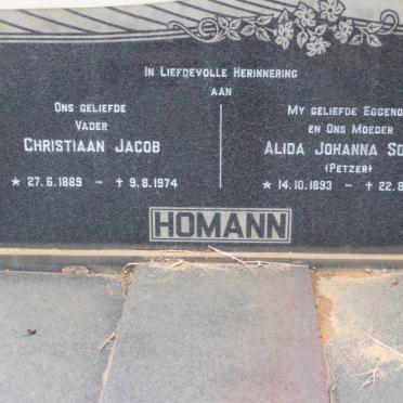 HOMANN Christiaan Jacob 1889-1974 &amp; Alida Johanna Sophia PETZER 1893-1973