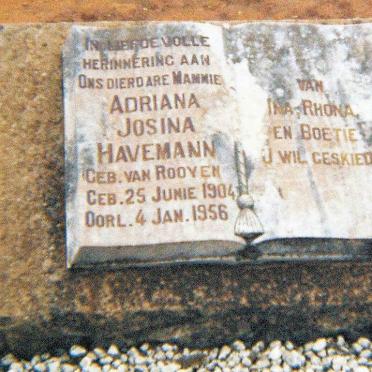 HAVEMANN Adriana Josina nee VAN ROOYEN 1904-1956