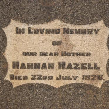 HAZELL Hannah -1926