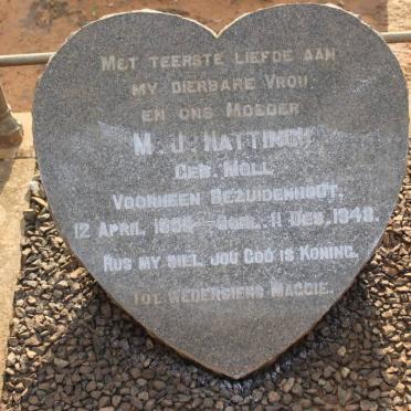 HATTINGH M.J. voorheen BEZUIDENHOUT nee MOLL 1899-1948