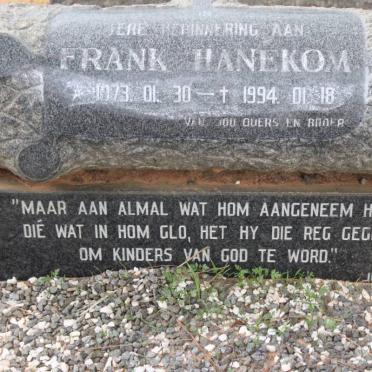 HANEKOM Frank 1973-1994