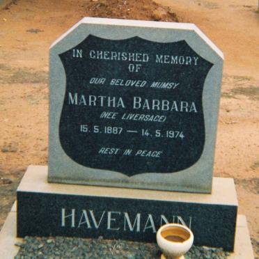 HAVEMAN Maria Barbara nee LIVERSAGE 1887-1974